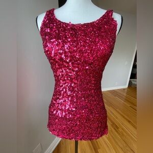 Fuchsia or like berry color like sequin front tank top size S or M  NWOT